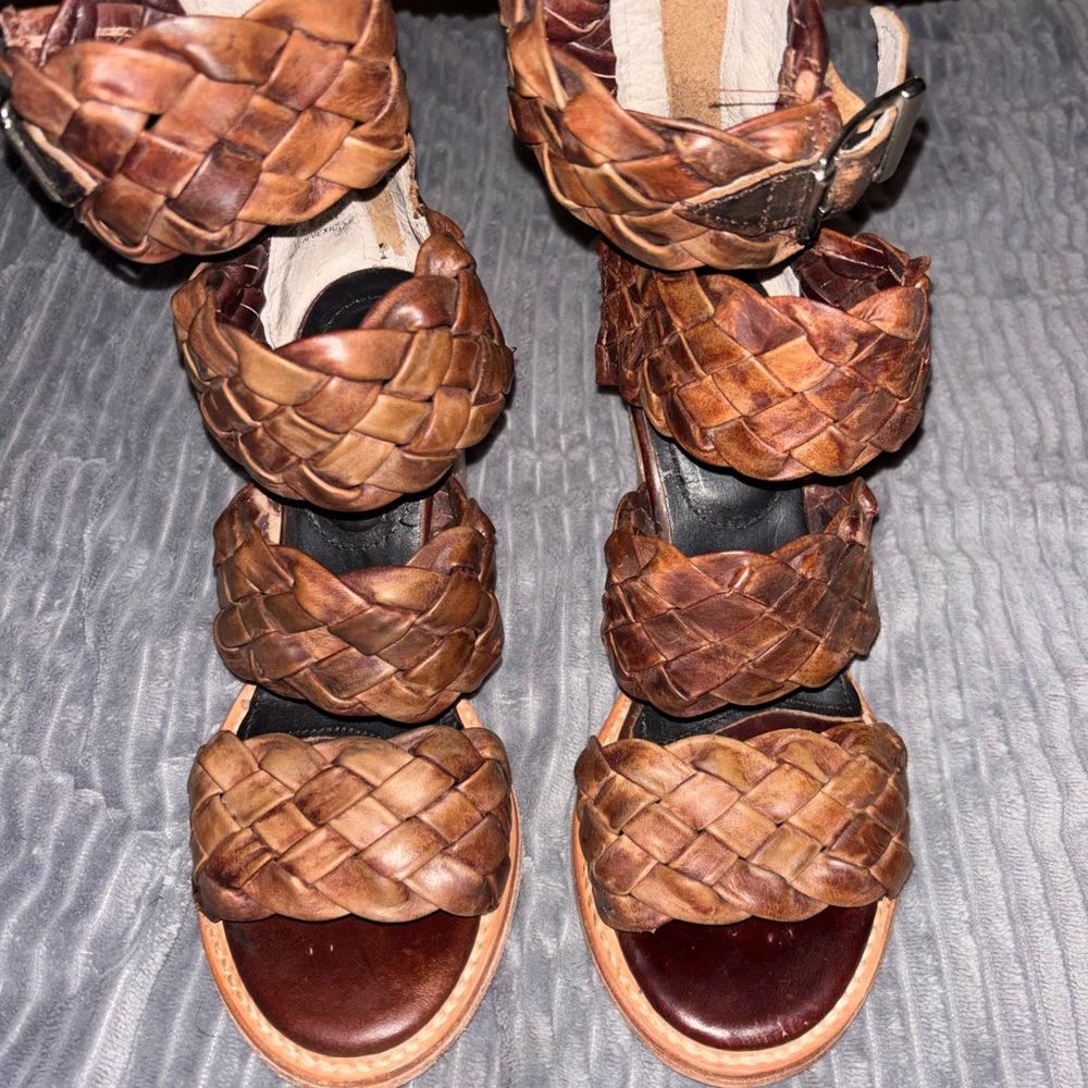 Freebird by Steven Braided Leather Sandals - Brown